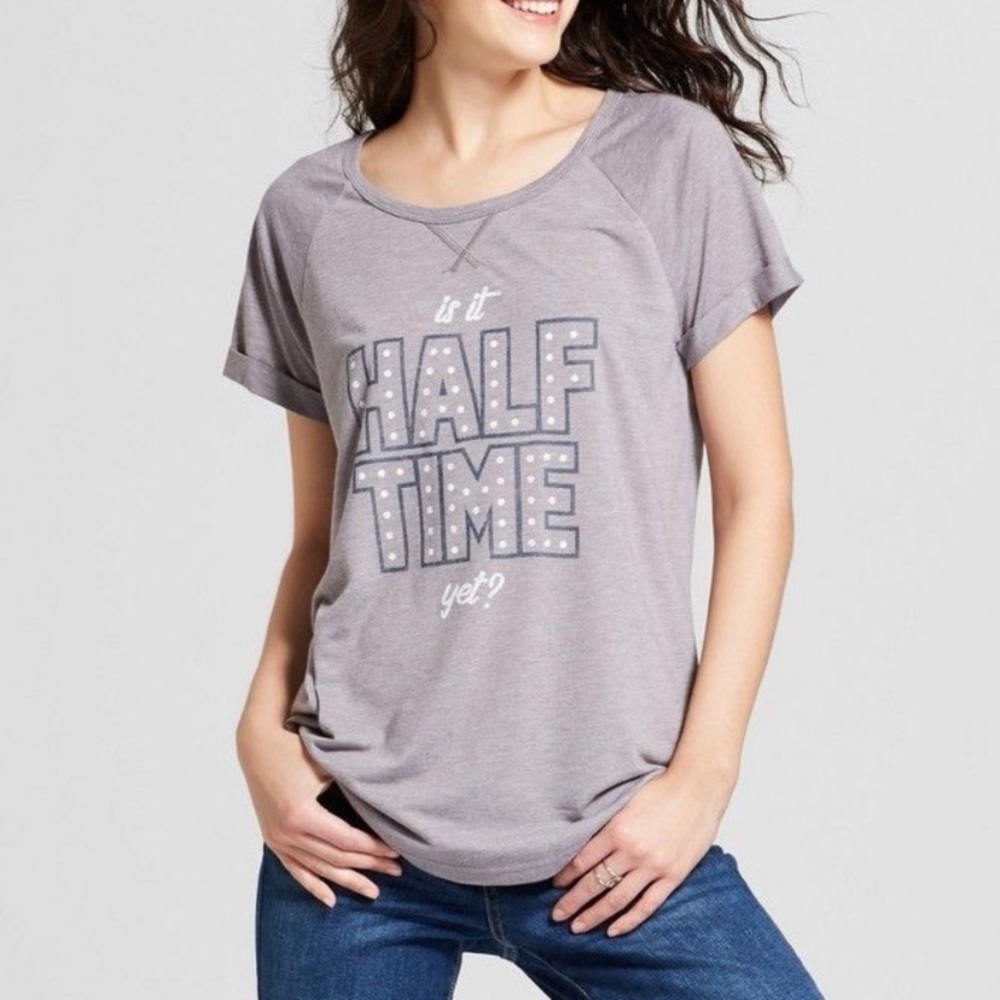 Sports funny soccer half time T-shirt gray